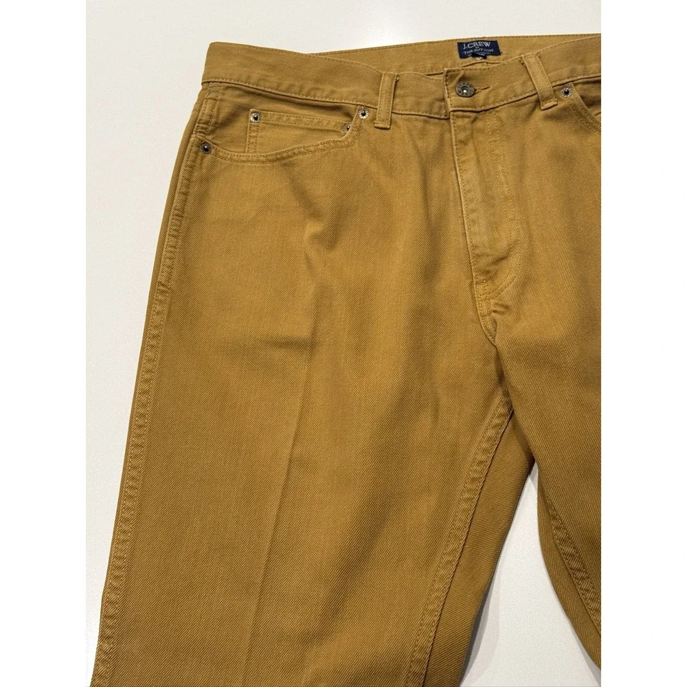 J.Crew The Sutton A8933 Pants Mens 36x30 Mustard Yellow Cotton Trousers
